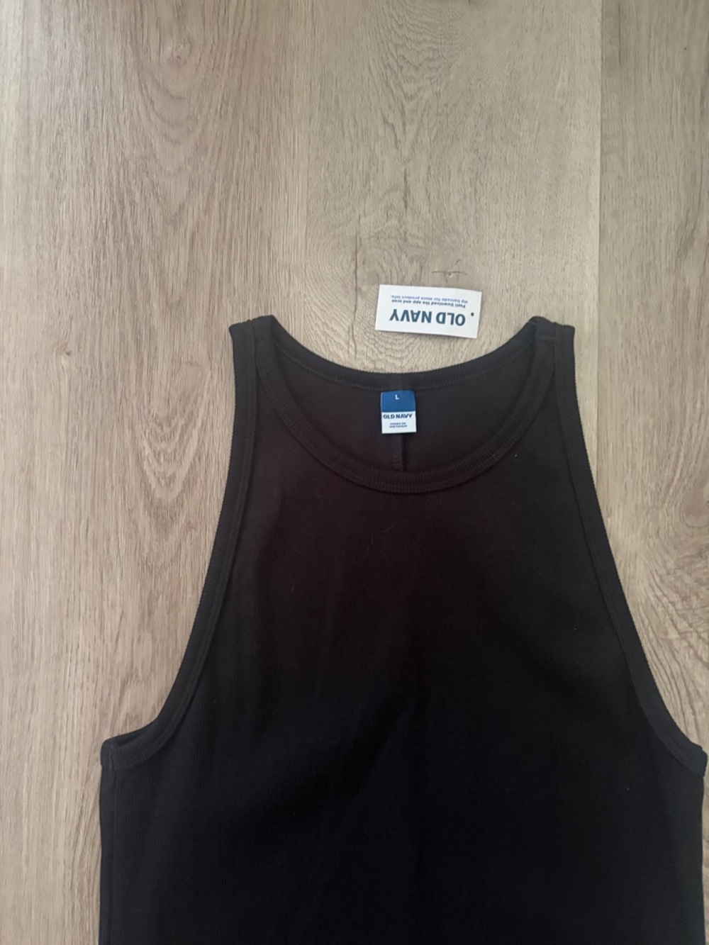 NWOT Old Navy Black Sleeveless Ribbed Mini Tank Dress - Picture 2 of 3